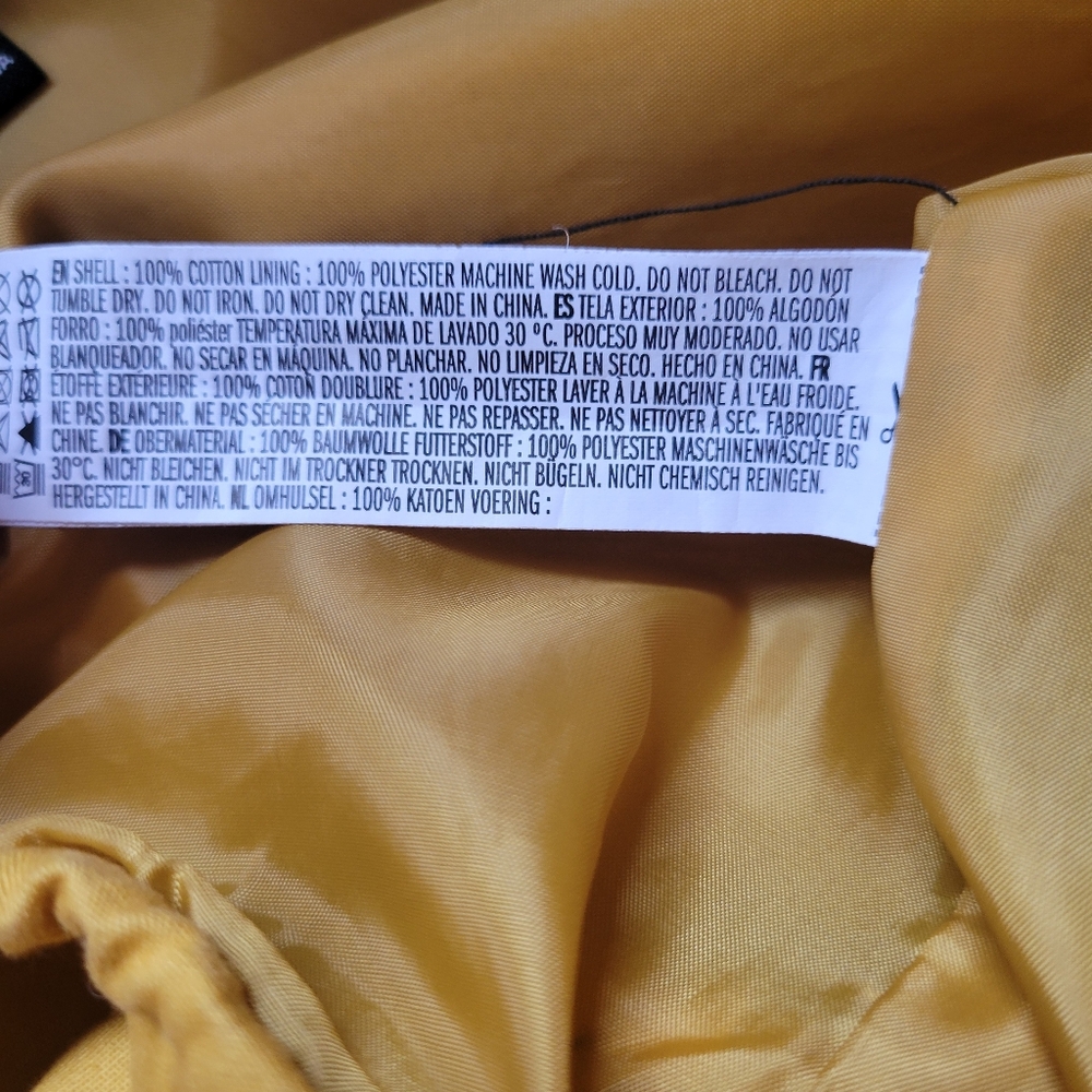 Forever 21 Mustard Yellow Hooded Cargo Jacket, Drawstring Hem, EUC L, Juniors - Picture 11 of 11